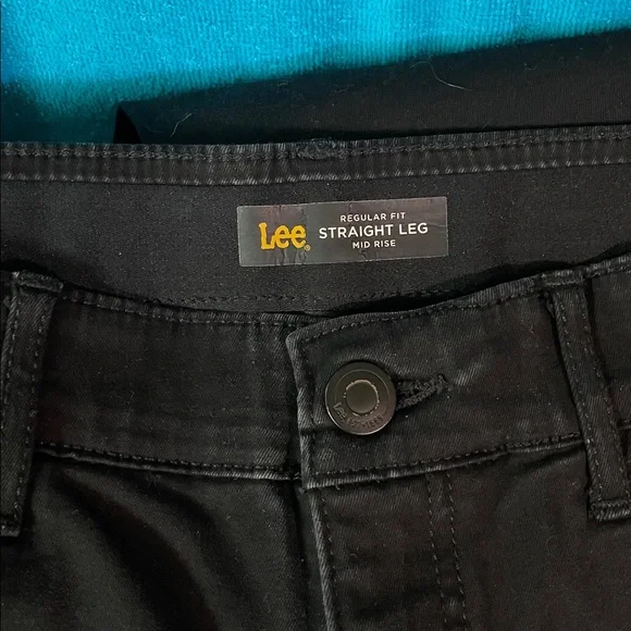 Lee Regular Fit Straight Leg Mid Rise Flex Motion Size 14 Black - Picture 3 of 6